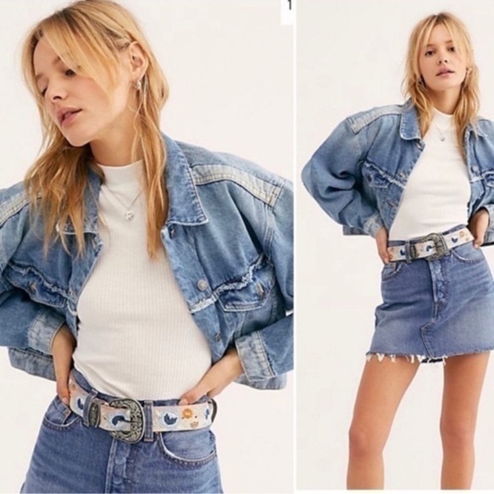 Free People Bedford denim Cropped Jean Jacket
